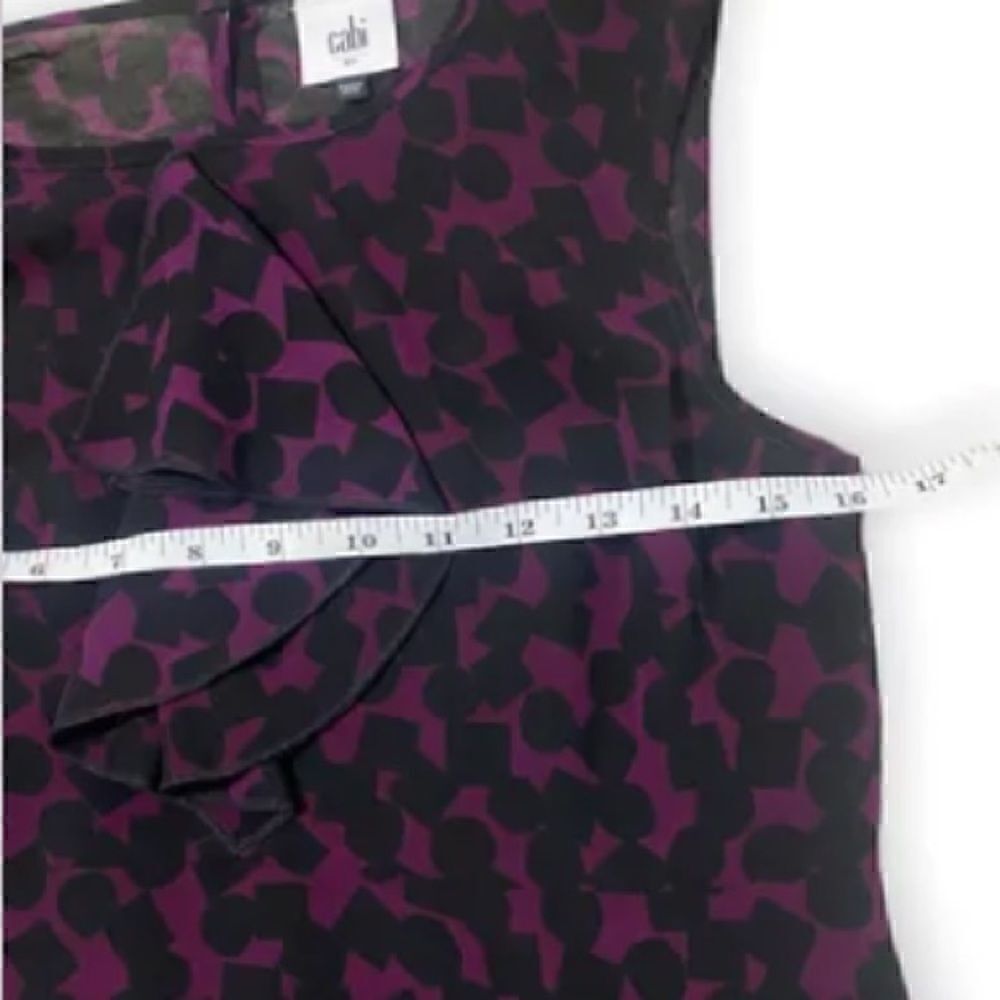 CAbi 3876 Going Out Dress Geometric Print Purple Sugar Plum Size XS EUC - Picture 4 of 7